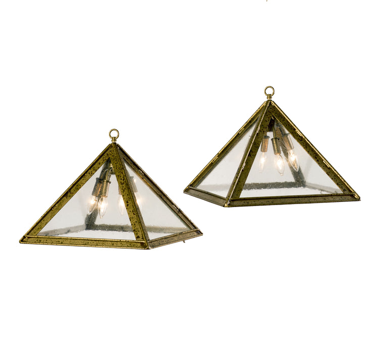 INVERTED PYRAMID WITH GLASS PENDANT