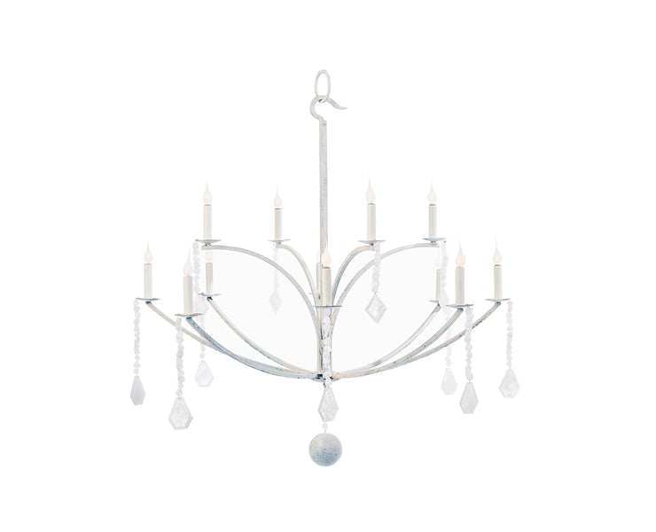 LAUREL BAY CHANDELIER WITH QUARTZ CRYSTALS