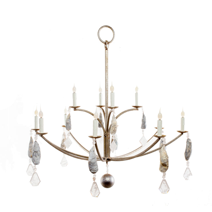 LAUREL BAY CHANDELIER SHELL & CRYSTAL