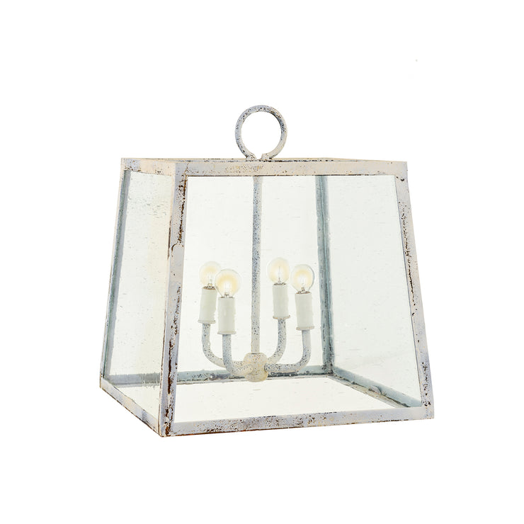 16" BOX PENDANT WITH SEEDED GLASS