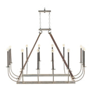 Bend Chandelier with Leather Accents